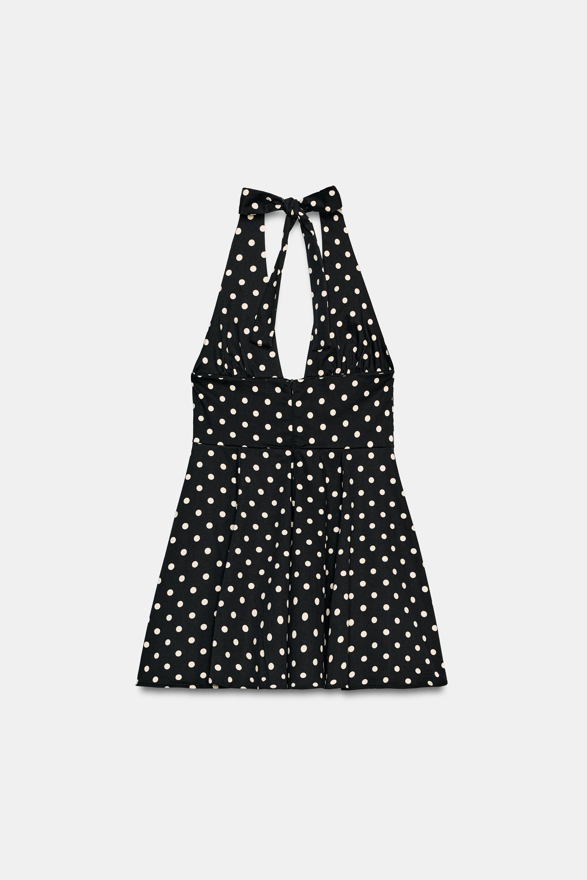 POLKA DOT CAPE SKIRT HALTER DRESS